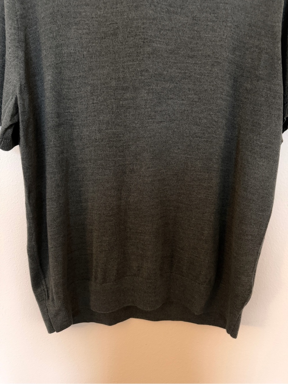 NWT J.Crew Charcoal Gray Merino Wool Blend Knit Short Sleeve Polo XXL - Picture 3 of 6